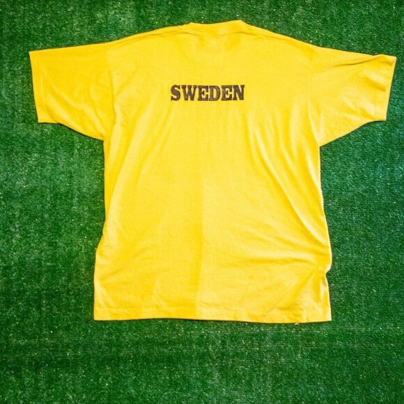 VINTAGE FRUIT OF THE LOOM BEST MENS SHIRT YELLOW YMCA SINGLE STICH SIZE XL - Picture 5 of 6